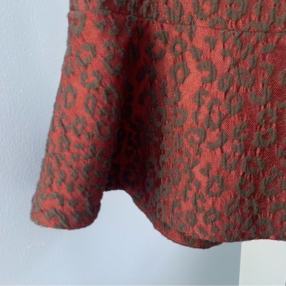 Ann Taylor Burgundy and Black Brocade Trumpet Skirt - Picture 5 of 8